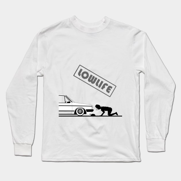 Low life simple design with low car Long Sleeve T-Shirt by WOS